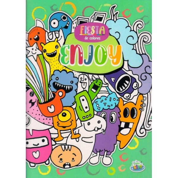 Fiesta de Colores Enjoy: libro para colorear, 28x20 cm, tapa blanda, 16 páginas