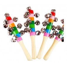 Sonajero Cascabel Clásico de Madera Didáctico - Instrumento Musical Bebés y Niños - Juguetes por Mayor
