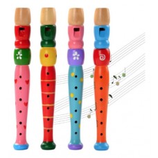 Flauta de Madera Infantil 20 cm - Instrumento Musical Didactico Multicolor - Juguetes por Mayor