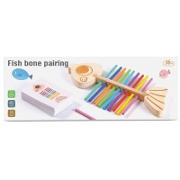 Juego Didáctico de Madera - Fish Bone Pairing (Asociación de Espinas de Pescado) - 23,5x8 cm
