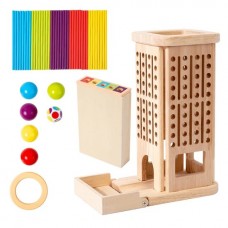 Juego Didáctico de Madera Torre y Palitos Locos Montessori - 22x10 cm - Juego de Equilibrio