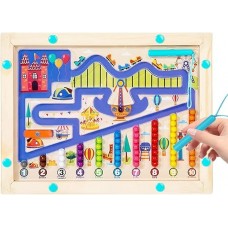 Laberinto de Bolitas Magnético Castillo - Tablero Didáctico de Madera Montessori