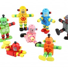 Robot Flexible de Madera Montessori - Juguete Articulado Didáctico 12 cm - Mayorista de Juguetes