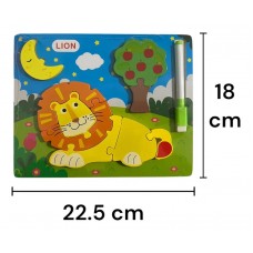 Rompecabezas con Pizarrón Didáctico 2 en 1 para Niños - En Inglés - Con Marcador