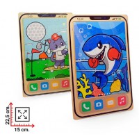 Rompecabezas de Madera de 24 Piezas con Diseño de Celular - Distintos Motivos - 22,5x15 cm