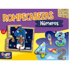Rompecabezas de Madera Números – Gordillo Juegos Educativos (4 rompecabezas de 4 piezas cada uno)
