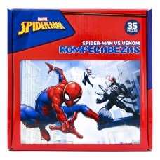 Rompecabezas Infantil “Spider‑Man vs Venom” 35 Piezas – Disney Marvel, Cartón Montado (47 × 33 cm) - Barco de Papel