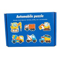 Set x 6 Rompecabezas Didácticos de Madera: Vehículos de Construcción