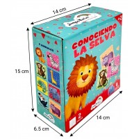 Set de 8 Rompecabezas Infantiles de 2 Piezas en Cartón Grueso - Conociendo la Selva