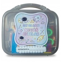 Set de Arte Infantil Misión Estelar - Kit de Dibujo y Pintura Completo - 9 Elementos