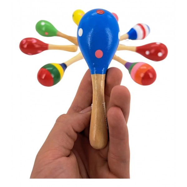 Sonajero Maraca Chica de Madera Infantil - Estimulación Temprana Sonajero Maraca Chica de Madera Infantil - Estimulación Temprana