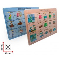 Tablero de Asociación Lógica y Vocabulario - Oficios y Escenas del Hogar - M473