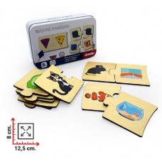 Juego de Rompecabezas Cognitivo de madera en Caja - Set Educativo STEM - Juegos Didácticos x Mayor M482