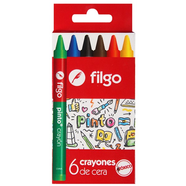 Crayones de cera Filgo x 6 unidades en caja