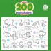 200 Dinosaurios para colorear: libro de tapa blanda, 28x20 cm, 32 páginas