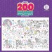200 Unicornios para colorear: libro de tapa blanda, 28x20 cm, 32 páginas