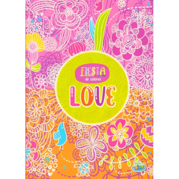 Fiesta de Colores Love: libro para colorear, 28x20 cm, tapa blanda, 16 páginas