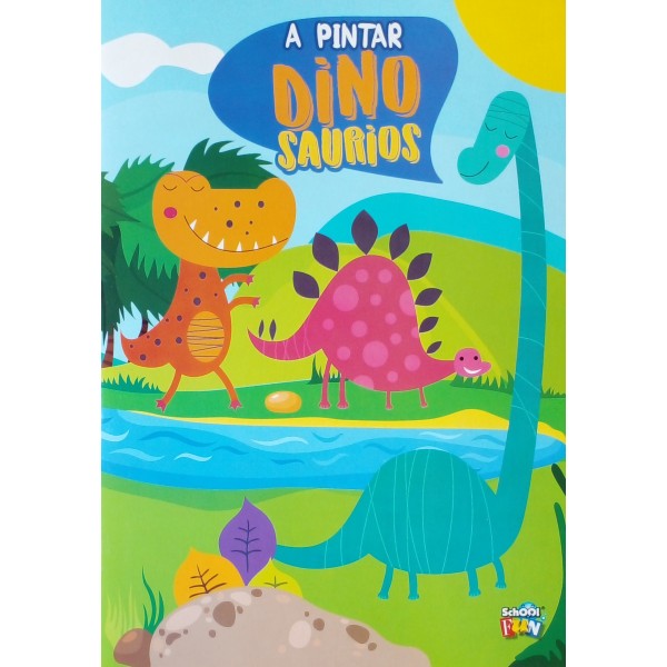 A pintar Dinosaurios: libro de tapa blanda, 28x20 cm, 16 páginas