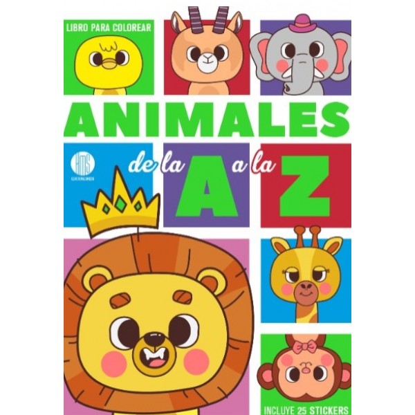 Animales de la A a la Z: libro de actividades con stickers, 23x31 cm, 32 páginas