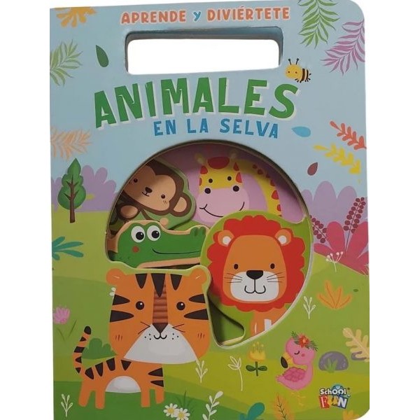 Animales de la Selva - Libro Infantil Aprende y Diviértete - Libro Tapa Dura Troquelado - 15x20 cm - 10 páginas Animales de la Selva - Libro Infantil Aprende y Diviértete - Libro Tapa Dura Troquelado - 15x20 cm - 10 páginas