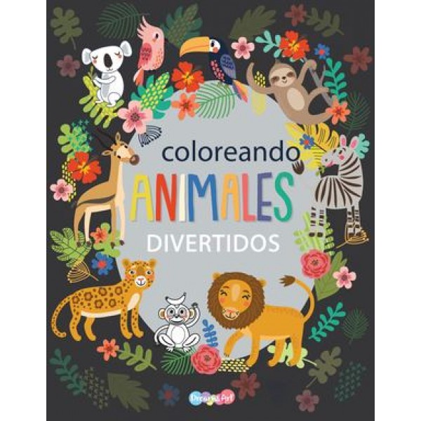 Coloreando animales divertidos: libro para colorear, 28x21 cm