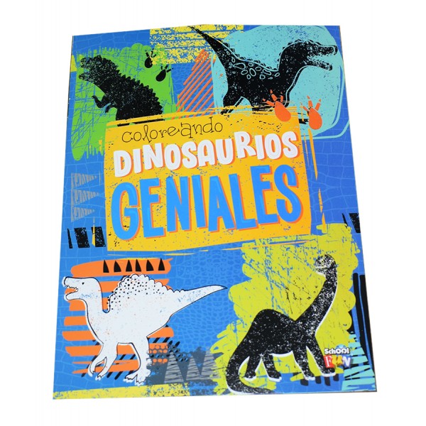 Coloreando dinosaurios geniales: libro infantil para pintar 28x21 cm, 16 láminas para colorear