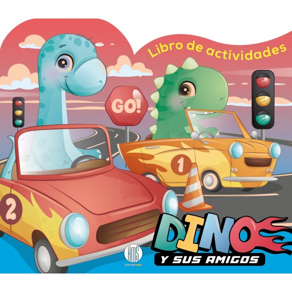 Dino y sus amigos: libro para colorear y de actividades troquelado, 21x23 cm, 24 pág
