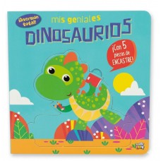 Libro "Mis Geniales Dinosaurios" con 5 Rompecabezas - Libro Didáctico - Tapa Dura - 18x18 cm