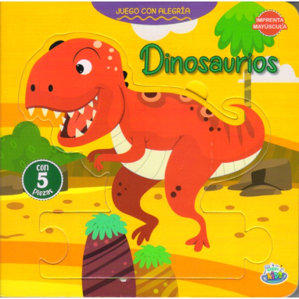 Juego con alegría Dinosaurios: libro de tapa dura con puzzle, 18x18 cm, Brainy 