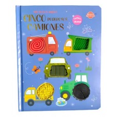 Libro de cuentos Mis nuevos amigos cinco poderosos camiones con textura siliconada texto en imprenta mayúscula editorial Brainy Kids