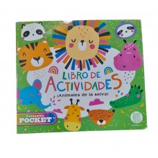 Libro de Actividades Animales de la Selva | Colección Pocket | 23x21 cm | Libros Infantiles x Mayor