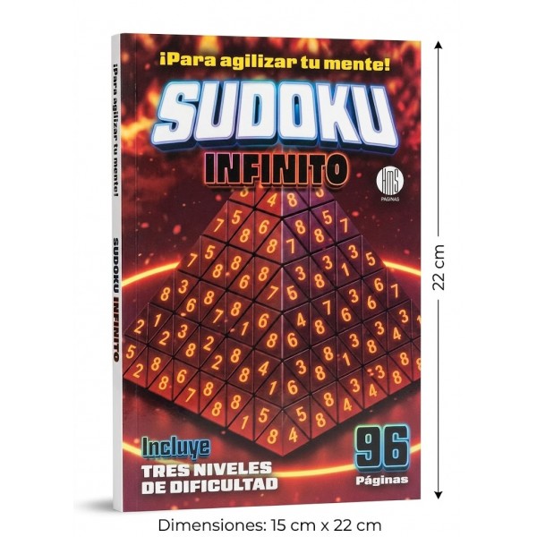 Libro de Sudoku Infinito Modelos Surtidos 96 Páginas 15x22 cm