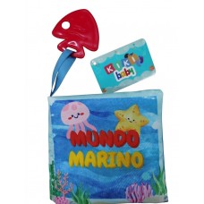 Libro de Tela Sensorial Kikibaby: Mundo Marino | Con Sonido y Mordillo de Pez