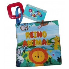 Libro de Tela Sensorial Kikibaby: Reino Animal | Con Sonido y Mordillo Cuadrado