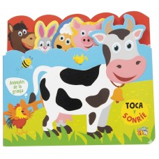 Animales De La Granja - Libro Infantil Con Texturas Toca Y Sonríe - 20x18 cm - Tapa Dura - Imprenta Mayúscula