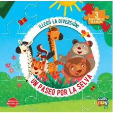 Llegó la Diversión: Un Paseo por la Selva con 3 Rompecabezas de 9 piezas – Editorial School Fun - 20x20 cm 10 pág - TD Acolchada