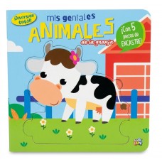 Libro "Mis Geniales Animales de la Granja" con 5 Rompecabezas - Tapa Dura - 18x18 cm - Libro Didáctico