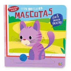 Libro "Mis Geniales Mascotas" con 5 Rompecabezas -Libro Didáctico - 18x18 cm - Tapa Dura