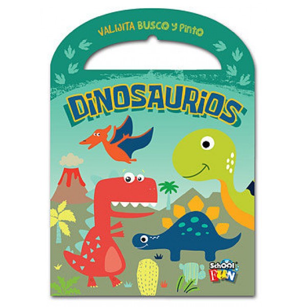 Valijita Busco y Pinto Dinosaurios para colorear, libro de tapa blanda, 20x28 cm