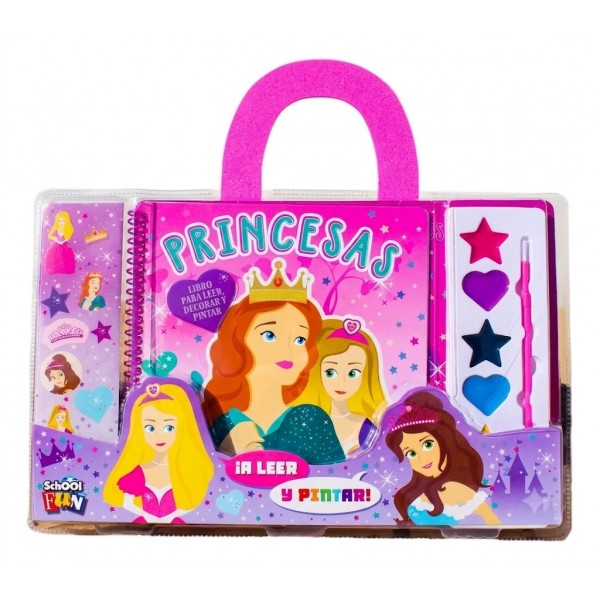 Valija Didáctica Princesas: Para Leer, Decorar y Pintar - School Fun (Con Acuarelas y Stickers) Valija Didáctica Princesas: Para Leer, Decorar y Pintar - School Fun (Con Acuarelas y Stickers)