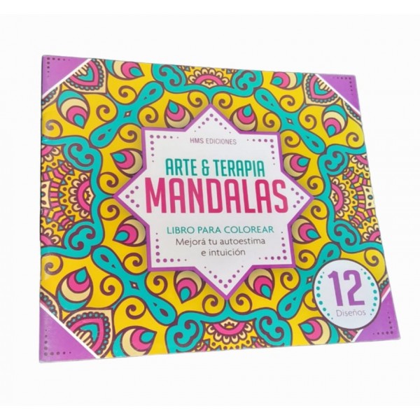 Mandalas arte y terapia: libro para colorear, 21x23 cm, 12 diseños