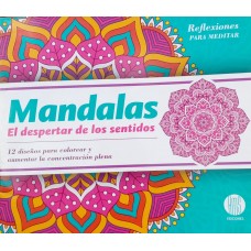 Mandalas El despertar de los sentidos: libro para colorear, 12 páginas, 21x23 cm, tapa blanda