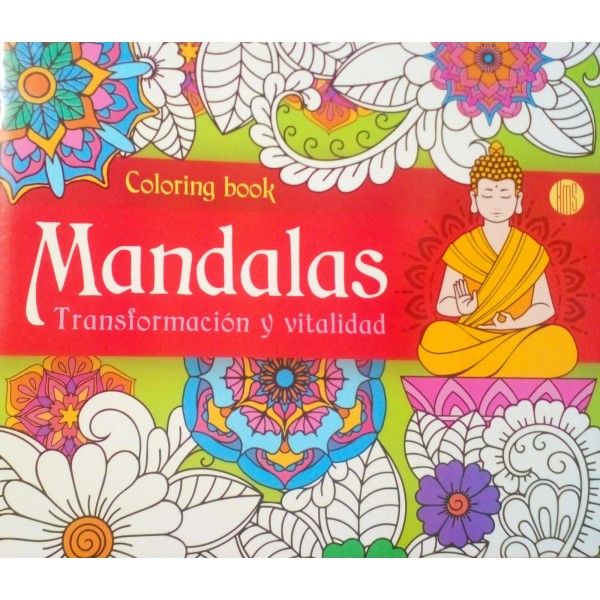 Mandalas transformación y vitalidad: libro de tapa blanda, 21x23 cm, 12 diseños para colorear