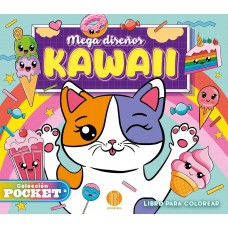 Mega diseños kawaii: libro para colorear 24 páginas, 21x23 cm, a todo color