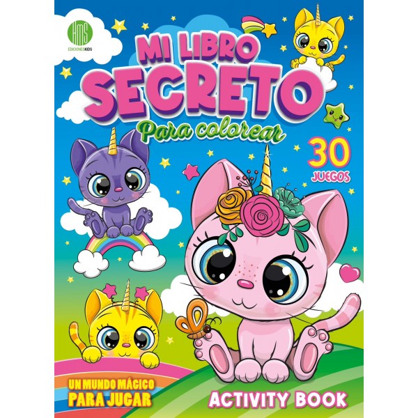 Activity Book Mi libro Secreto: libro de actividades para colorear, 23x31 cm, 32 páginas, tapa blanda