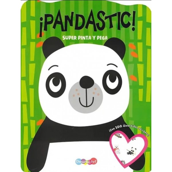Super pinta y pega Pandastic: libro de tapa flexible, 72 páginas, 20x25 + 100 divertidos stickers