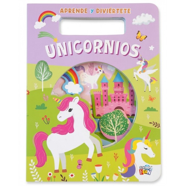 Unicornios - Libro Infantil Aprende y Diviértete- Libro Tapa Dura Troquelado - 15x20 cm - 10 páginas Unicornios - Libro Infantil Aprende y Diviértete- Libro Tapa Dura Troquelado - 15x20 cm - 10 páginas