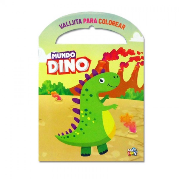 Valijita para colorear Mundo Dino: libro de tapa blanda, 20x28 cm, 16 páginas