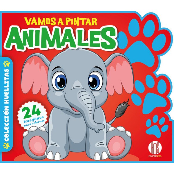 Vamos a Pintar Animales: libro para colorear troquelado, 21x23 cm, 24 páginas