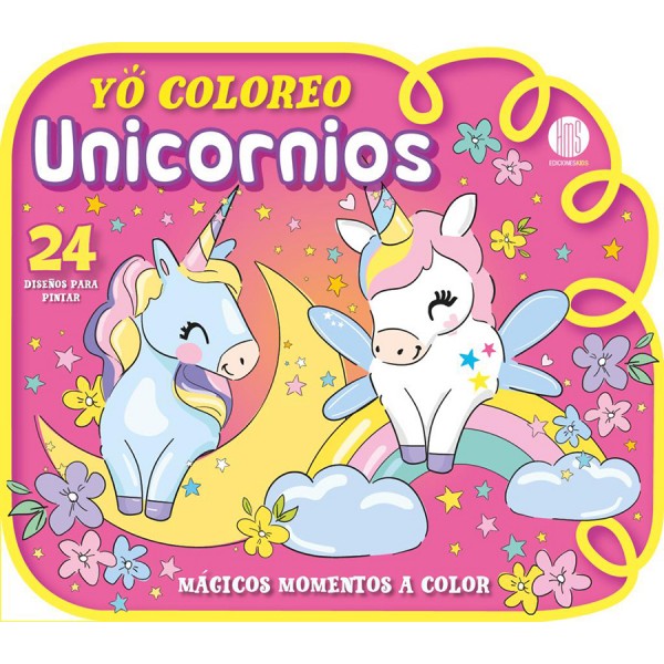 Yo coloreo Unicornios: libro para colorear troquelado, 21x23 cm, 24 páginas